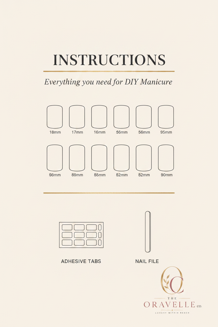 Professional Luxury Nail Kit Instruction Card