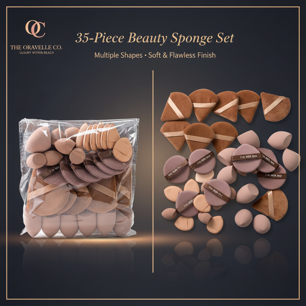 35-Piece Brown Beauty Sponge Set – The Oravelle Co