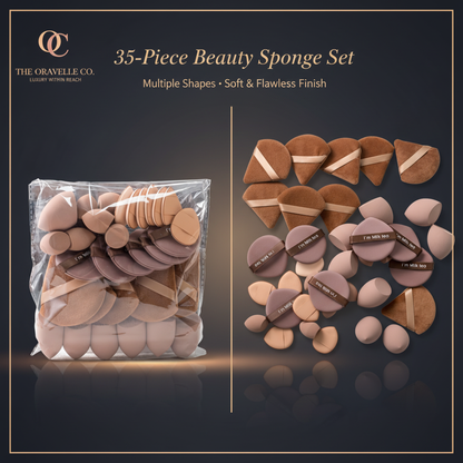 35-Piece Brown Beauty Sponge Set – The Oravelle Co