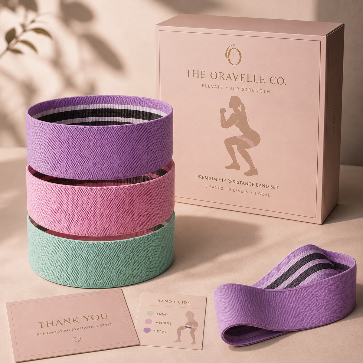 The Oravelle Co | 3PCS Leg & Butt Lifting Non-Slip Resistance Bands