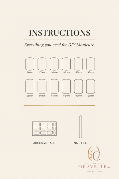 Professional Luxury Nail Kit Instruction Card